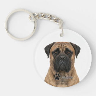 Personalisiertes Bullmastiff-Porträt-Hundeschlüsse Schlüsselanhänger