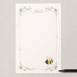 Personalisiertes Bumble Bee Kinderzimmer Schreibpa Briefpapier