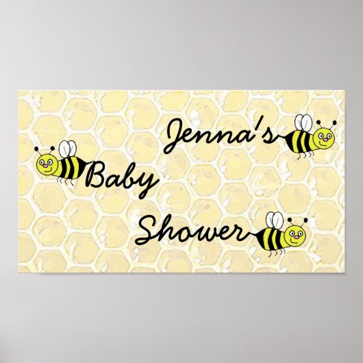 Personalisiertes Bumblebee Baby Shower Poster (Vorne)