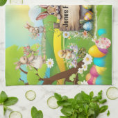 Personalisiertes Bunny Family Picnic Handtuch (Gefaltet)