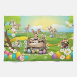Personalisiertes Bunny Family Picnic Handtuch
