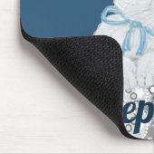 Personalisiertes Bunny Rabbit Blau und Weiße Spitz Mousepad (Ecke)