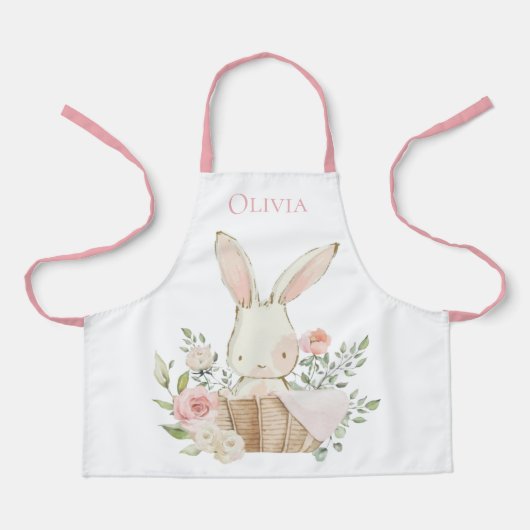 Personalisiertes Bunny Rabbit Pink Schürze (Vorderseite)