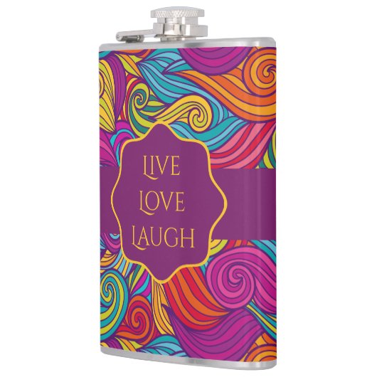 Personalisiertes buntes gewelltes flachmann (Links)