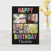 Personalisiertes buntes Happy Birthday Foto Karte (Gelbe Blume)