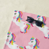 Personalisiertes buntes Regenbogenunicorn-Badetuch Strandtuch (Beispiel)