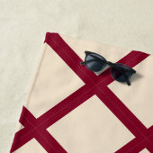 Personalisiertes Burgunder-Creme-Gitter Elegant Ch Strandtuch (Beispiel)