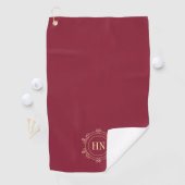 Personalisiertes Burgunder Golfhandtuch mit Initia (Insitu)