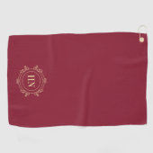 Personalisiertes Burgunder Golfhandtuch mit Initia (Horizontal)