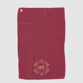 Personalisiertes Burgunder Golfhandtuch mit Initia (Vorderseite)