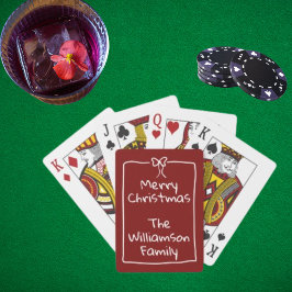 Personalisiertes burgunderrotes Weihnachtsgeschenk Spielkarten