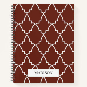 Personalisiertes burgundisches marokkanisches Gitt Notizblock