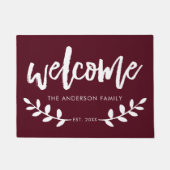 Personalisiertes Burgundy aus gebürstetem Leaf Fußmatte (Vorderseite)