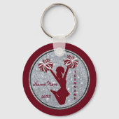 Personalisiertes Burgundy Cheer Geschenke für Chee Schlüsselanhänger (Rückseite)