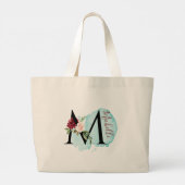 Personalisiertes Burgundy Floral M Brautparty Gesc Jumbo Stoffbeutel (Rückseite)