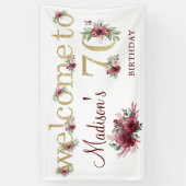 personalisiertes Burgundy Gold Banner zum 70. Gebu (Vertikal)