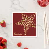 Personalisiertes BURGUNDY Gold Stars Paper Serviette (Beispiel)