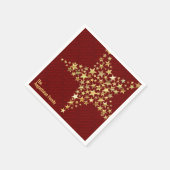 Personalisiertes BURGUNDY Gold Stars Paper Serviette (Ecke)