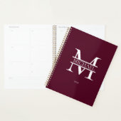 Personalisiertes Burgundy Monogramm Initial Minima Planer (Anzeige)