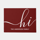 Personalisiertes Burgundy Script Hi Fußmatte (Vorderseite)