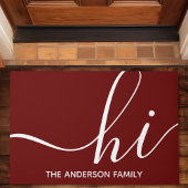 Personalisiertes Burgundy Script Hi Fußmatte