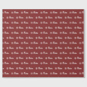 Personalisiertes Burgundy Trendy Pattern Geschenkpapier (Flach)