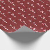 Personalisiertes Burgundy Trendy Pattern Geschenkpapier (Ecke)