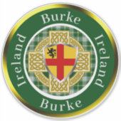Personalisiertes "Burke Irish Shield & Celtic Cros Aufkleber (Vorderseite)