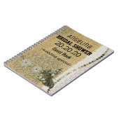 Personalisiertes Burlap- und Lace-Image-Brautparty Notizblock (Linke Seite)