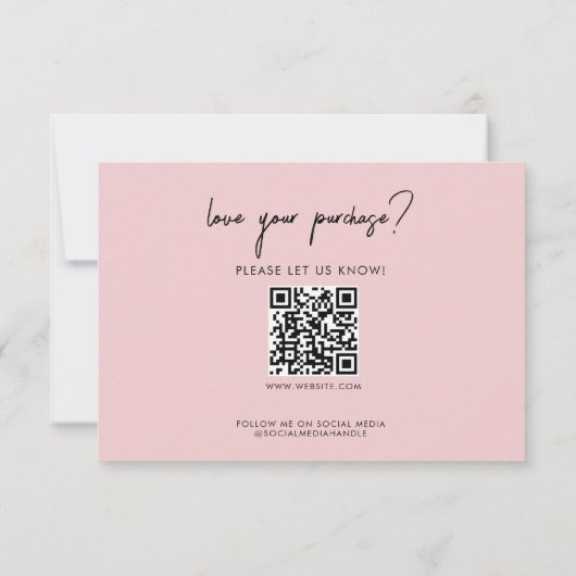 Personalisiertes Business Dankeschön Logo Pink Dankeskarte (Rückseite)