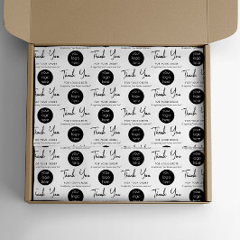 Personalisiertes Business-Dankeschön-Logo Schwarz- Seidenpapier