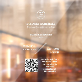 Personalisiertes Business-Logo-Store - Öffnungszei Fensteraufkleber