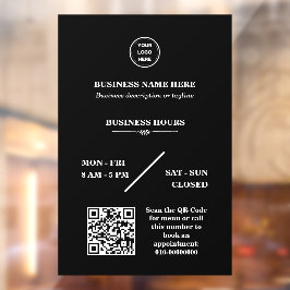 Personalisiertes Business-Logo-Store - Öffnungszei Fensteraufkleber