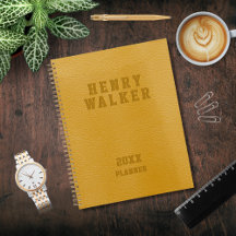Personalisiertes Business mit Gold Vegan Leather
