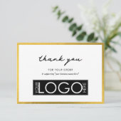 Personalisiertes Business Vielen Dank Ihr Logo Lux Dankeskarte (Stehend Vorderseite)
