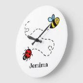 Personalisiertes Busy Bumblebee Ladybird-Muster Große Wanduhr (Winkel)