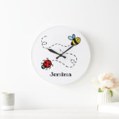Personalisiertes Busy Bumblebee Ladybird-Muster Große Wanduhr (Zuhause)