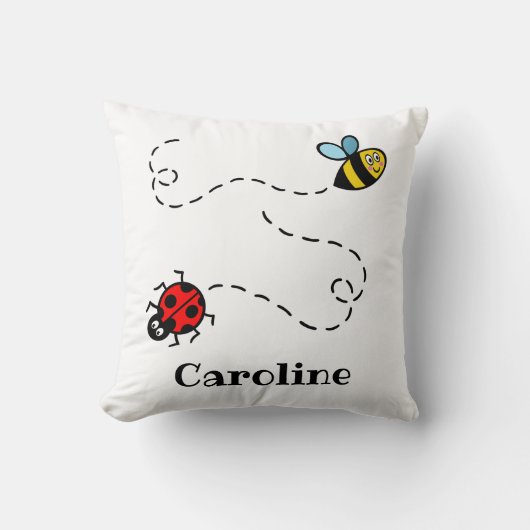 Personalisiertes Busy Bumblebee & Ladybird-Muster Kissen (Vorderseite)