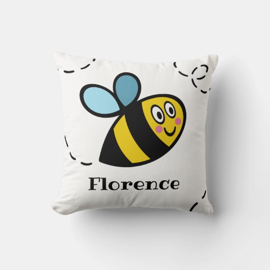 Personalisiertes Busy Bumblebee Muster Kissen (Vorderseite)