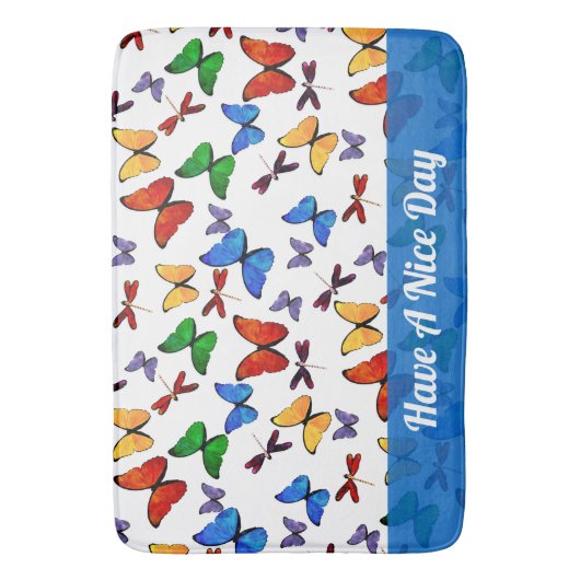 Personalisiertes Butterfly-Gartenmuster Badematte (Vorderseite Vertikal)