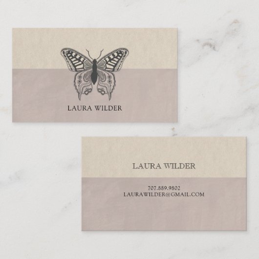 Personalisiertes Butterfly-Illustrations-Logo Visitenkarte (Vorne/Hinten)