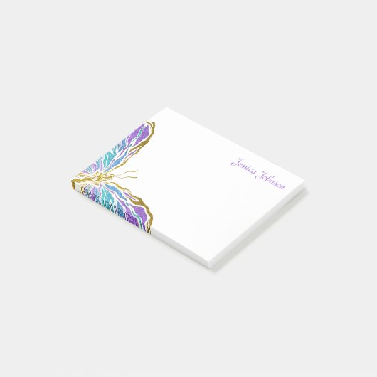 Personalisiertes Butterfly-Notizblock Post-it Klebezettel (angewinkelt)
