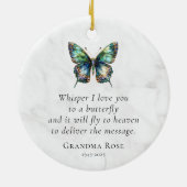 Personalisiertes Butterfly-Sprichwort Keramik Ornament (Hinten)