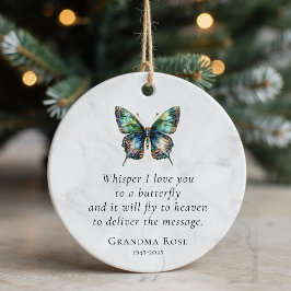 Personalisiertes Butterfly-Sprichwort Keramik Ornament