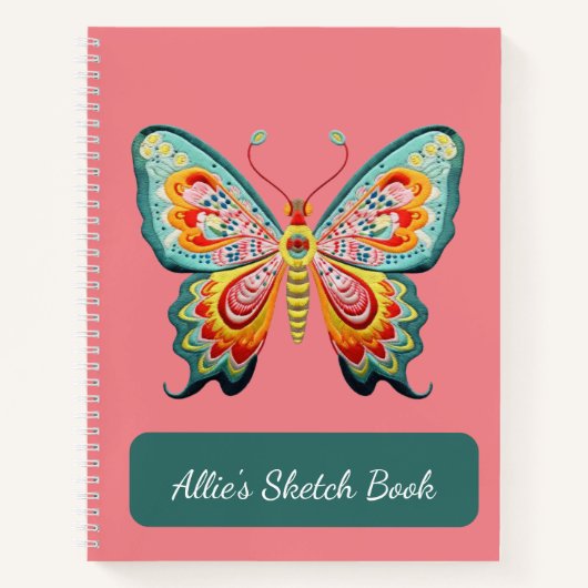 Personalisiertes Butterfy Spiral Notebook Notizblock (Vorderseite)