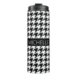 Personalisiertes BW-Hahnentrittmuster Thermosbecher
