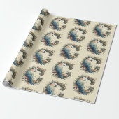Personalisiertes "C"-Cockatoo-Abpackpapier Geschenkpapier (Ungerollt)