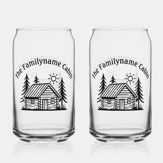 Personalisiertes Cabin Can Glass Trinkbehälter Set Dosenglas (Vorderseite)