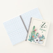 Personalisiertes Cactus Monogram Notebook Notizblock (Innenseite)