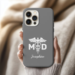 Personalisiertes Caduceus-Handyhülle-Geschenk Arzt iPhone 15 Pro Hülle
